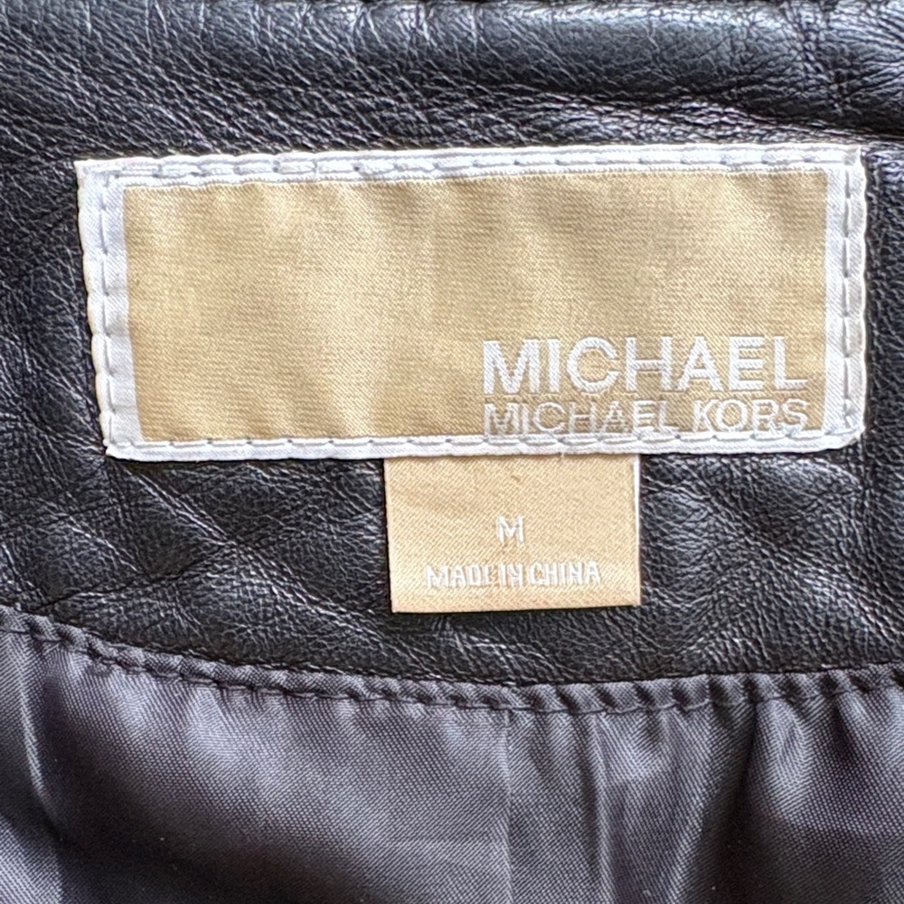 Michael Kors Leather Moto Jacket - Picture 3 of 11